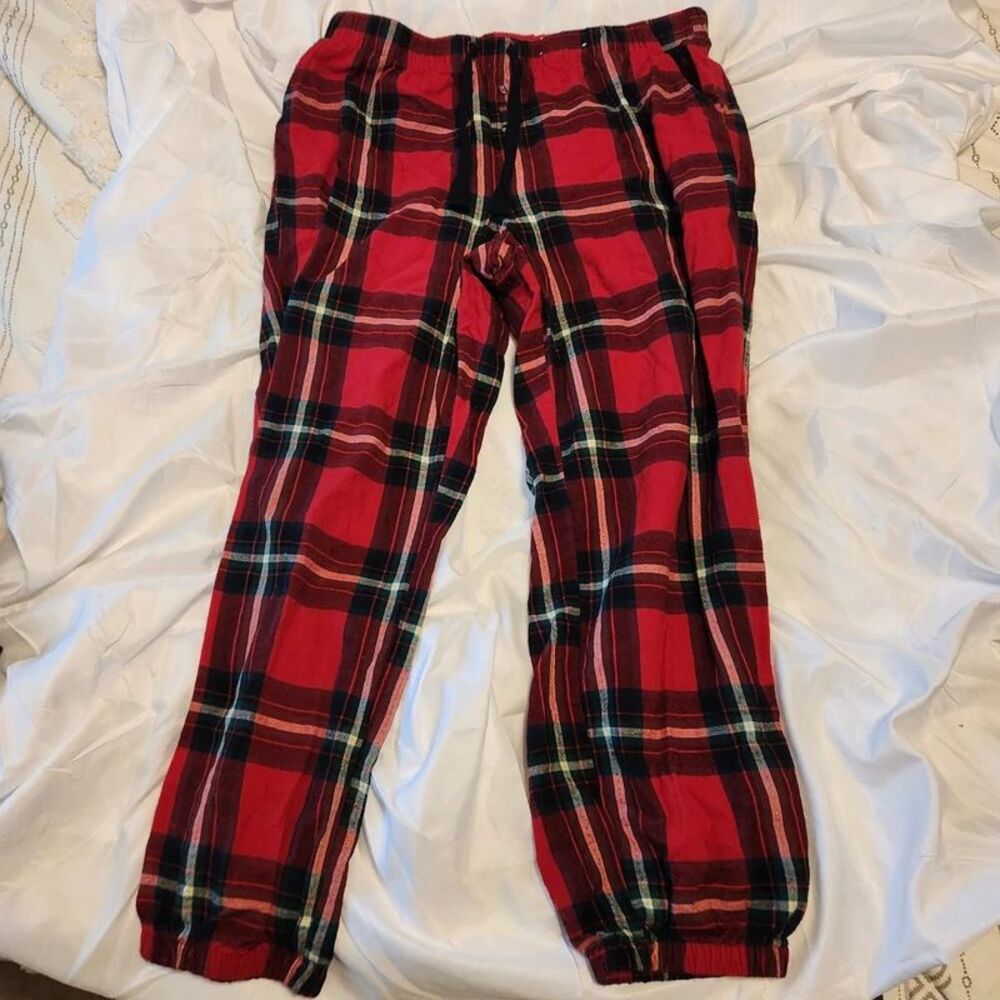 Stars Above Women’s Red Plaid Flannel Lounge Pants Size Medium